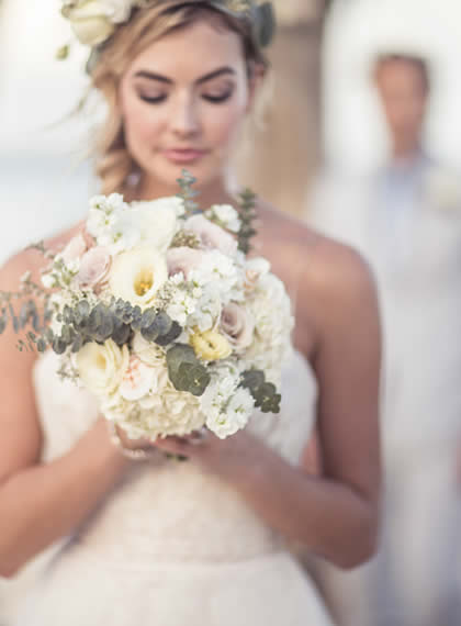 Destination wedding ceremony on a beach in Mexico