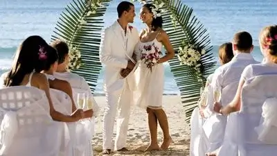 Riu Hotels all-inclusive destination wedding with beachfront gazebo in Mexico, Jamaica, and Dominican Republic